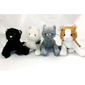 Ganz Webkinz Cat Plush Stuffed Animal Lot of 4 HM042 HM152 HM334 HM135 Kitty